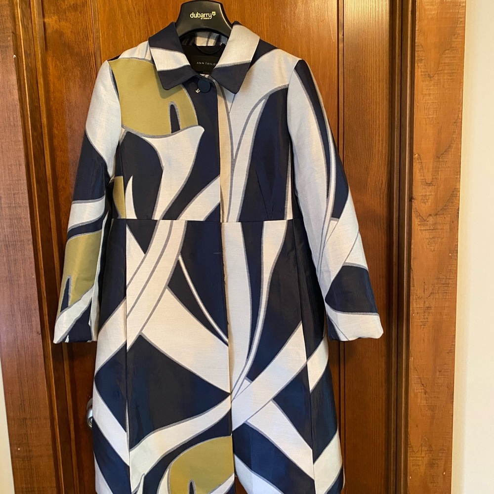 Ann Taylor Navy, Cream and Olive Coat